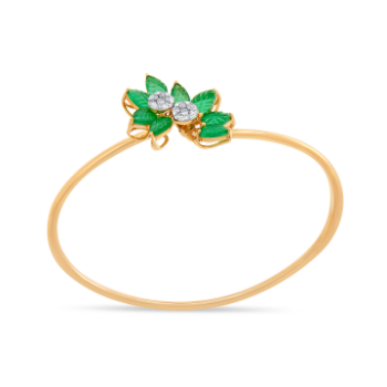 Round Emarald Daimond Bracelent in 14 K Yellow Gold