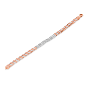 Strap style Delicate 14k rose gold bracelet of diamond