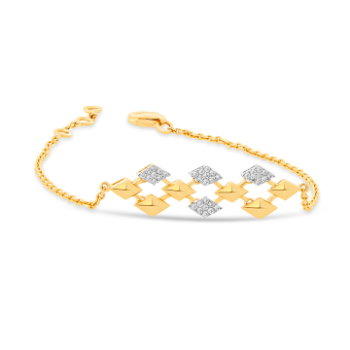 Delicate Designer diamond bracelet in 14k whtie gold