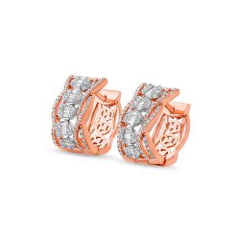 Exclusive Intricate Diamond setup 14 K Rose Gold Stud