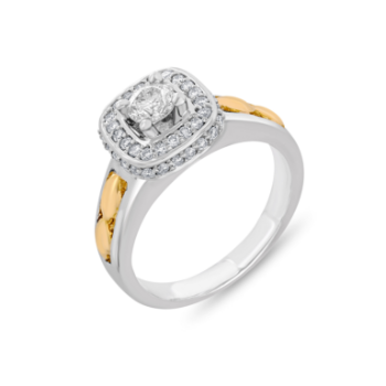 Harmony of Gold Diamond Ring ,14kt Two Tone Gold