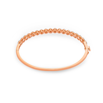 Round setup Daimond bracelet of 14K rose gold